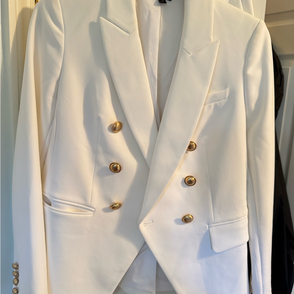 Express White Blazer With Gold Buttons